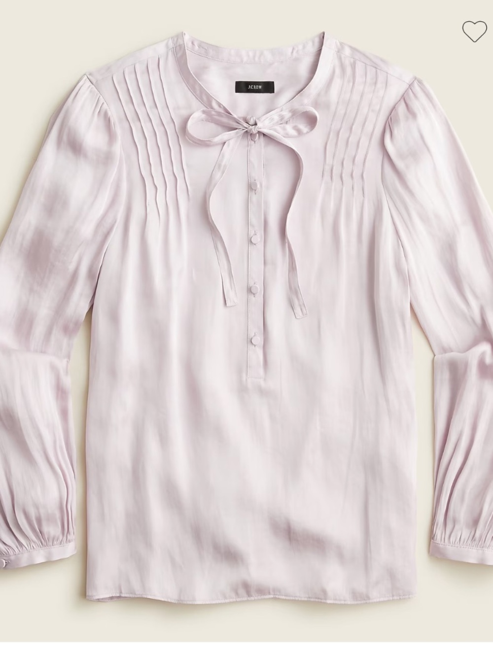 J. Crew Light purple Featherweight satin tie-neck top